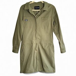 Wildfang The Essential Long Sleeve High Waisted Coverall Olive Green Small New